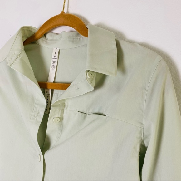 Lululemon Full Day Ahead Shirt Springtime/Mint Size 4 Button Down - Picture 6 of 14